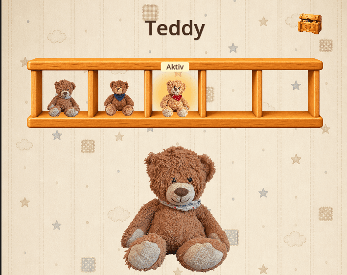 Heldenauswahl mit Teddy, Bruno und Marie